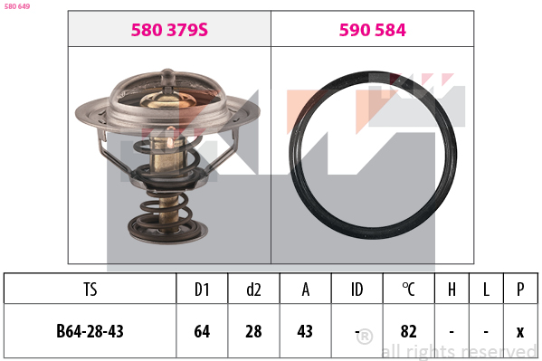 Termostat,lichid racire 580 649 KW